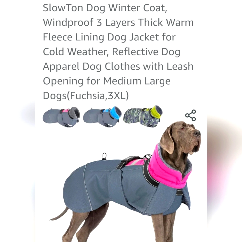 XXL Dog Coat for wind rain and has reflectors